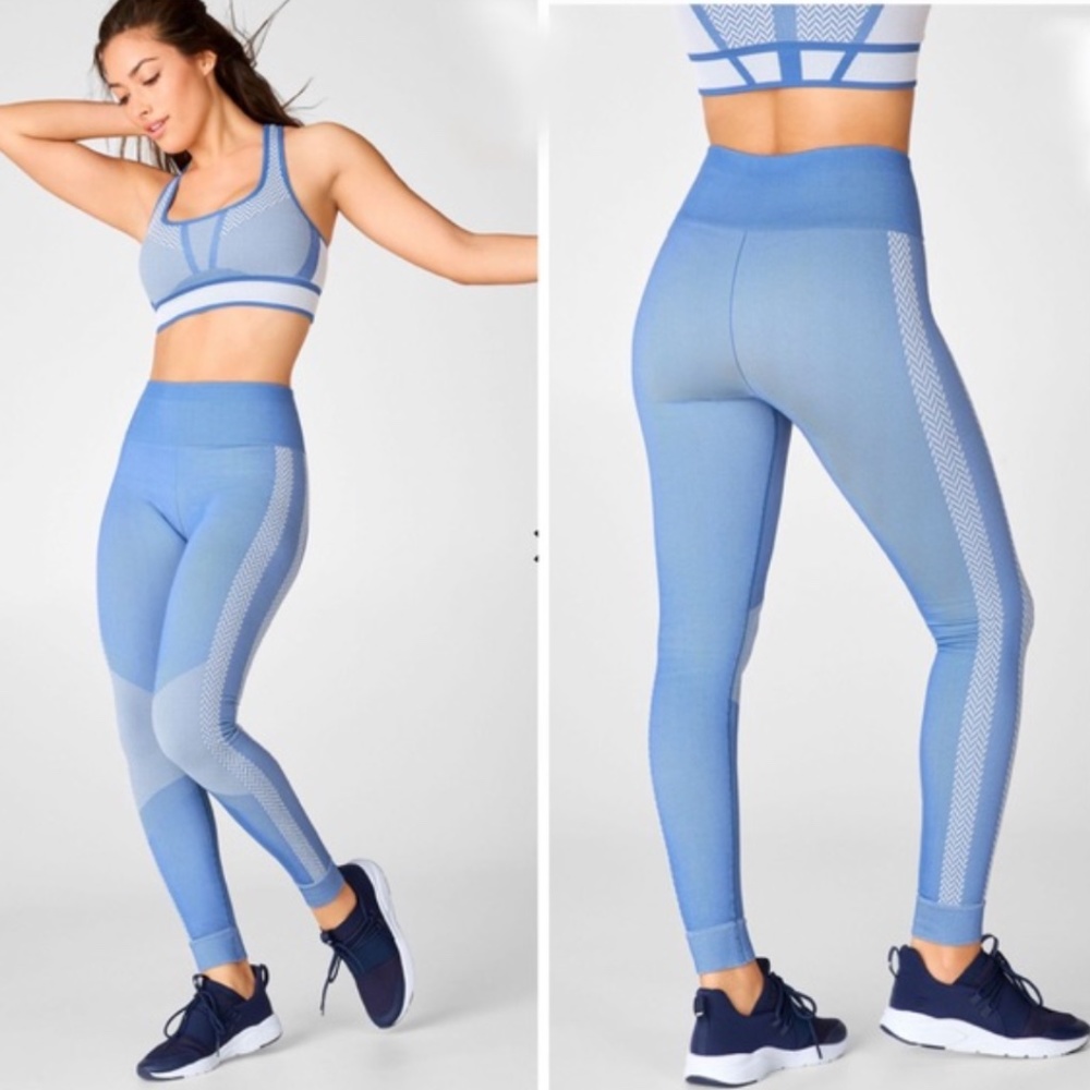 NWT High-Waisted Seamless Check Legging Blue XS
